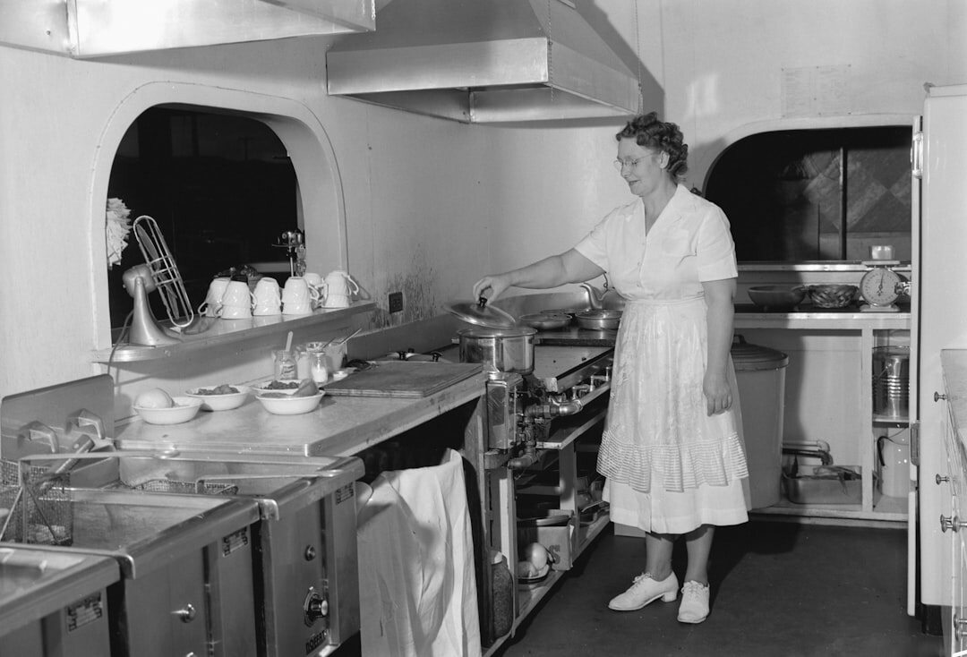 1950s housewife with new refrigerator